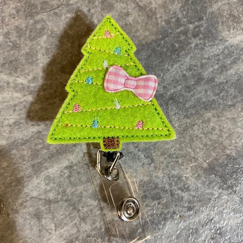 Christmas Tree Felt Badge Reel